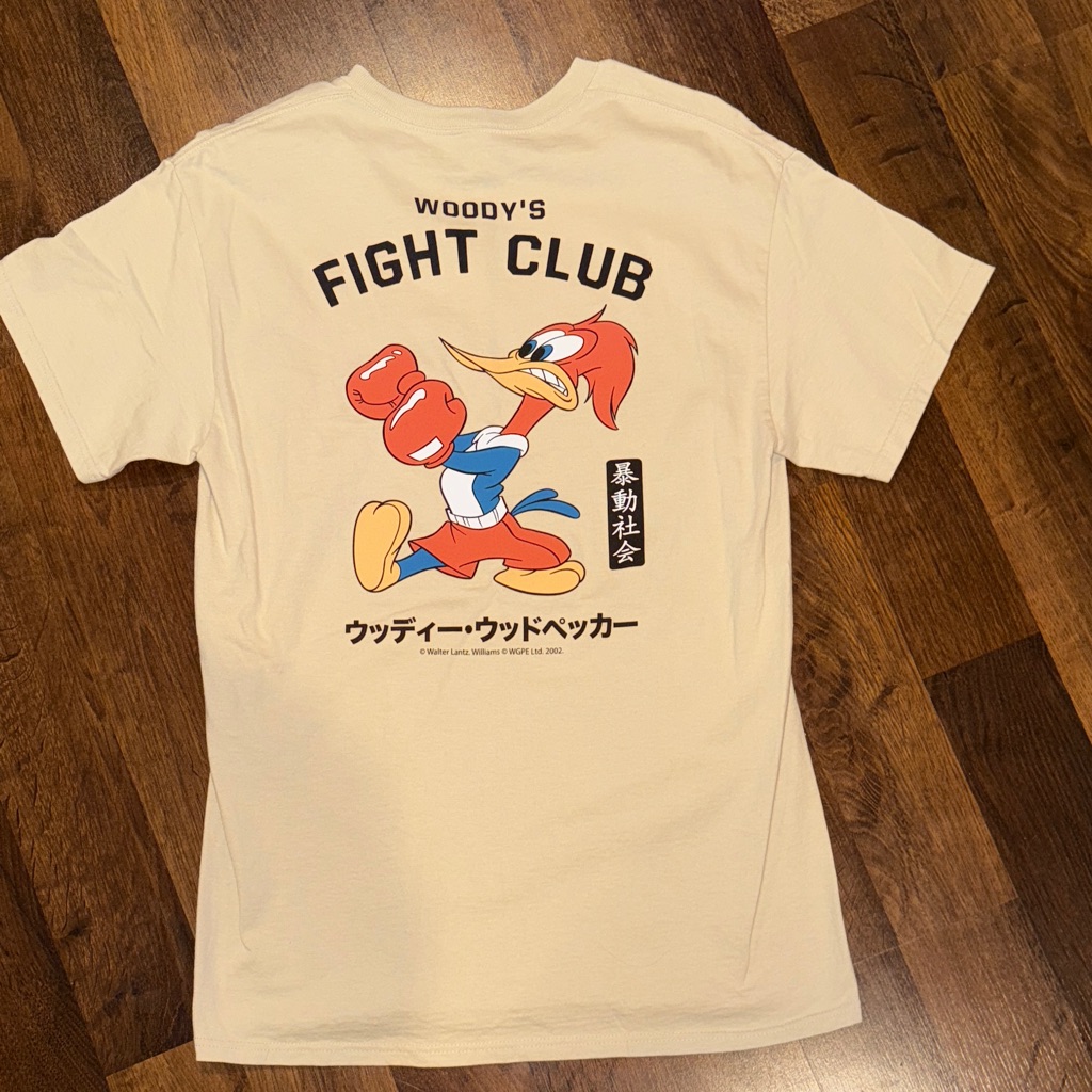 Riot Society Woody The Woodpecker Fight Club Short Sleeve T-Shirt (Size Med)